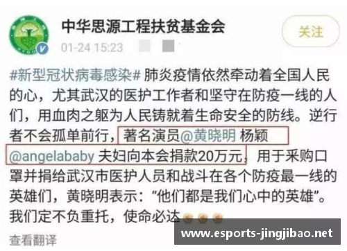 武汉疫情期间体育明星无私捐款名单及感人故事汇总
